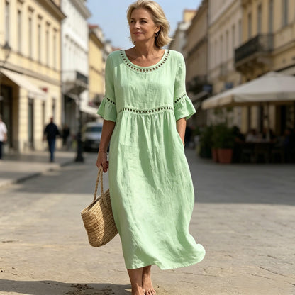 ✨🎉【S-3XL】Nové letné dámske šaty z bavlny a ľanu, priedušné a mäkké, pohodlné na nosenie