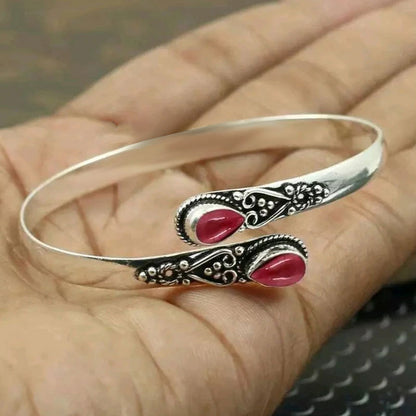 💜【Oferta por tiempo limitado】Pulsera vintage de ágata verde en plata S925
