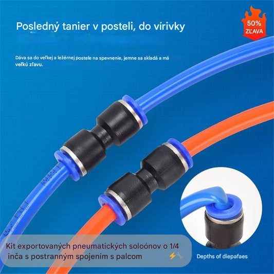 🔥✨【40 ks pneumatický tlakový lis】Súprava príslušenstva pre vzduchovú hadicu 1/4 palca s možnosťou pripojenia stlačením ⚡🔧