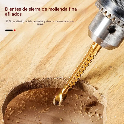 🛠️🔩【1 juego de 6 piezas】Taladro de sierra para madera con vástago hexagonal de acero de alta velocidad