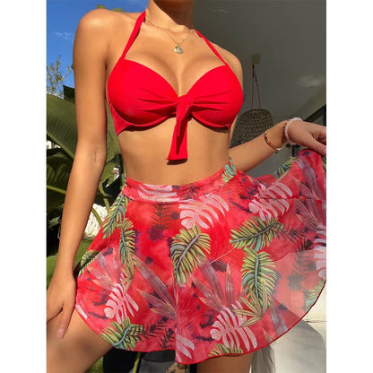🏊‍👙【Nový horúci výpredaj】🌴Letné nové módne sexy šifónové trojdielne bikiny s potlačou, pohodlné a priedušné