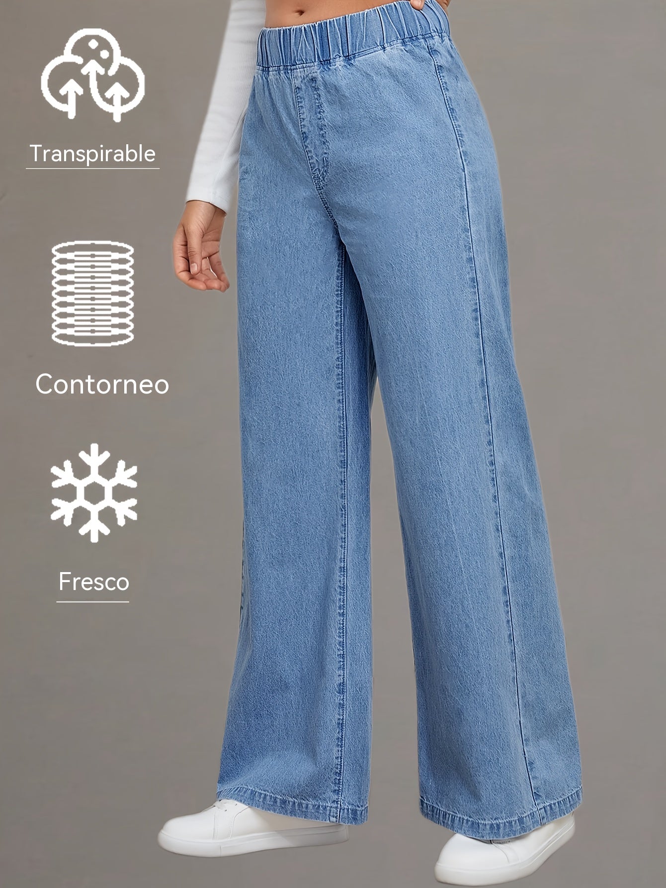🔥【S-2XL】Novedad 2026: Pantalones vaqueros de mujer versátiles, informales, elásticos, de pierna ancha y corte recto
