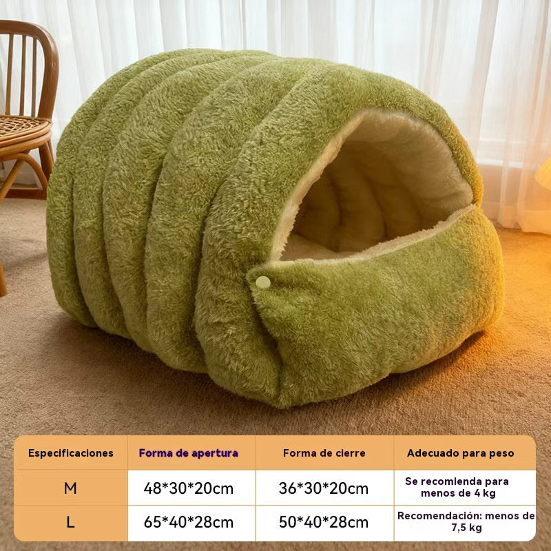 Cama de felpa para mascotas cálida y cómoda