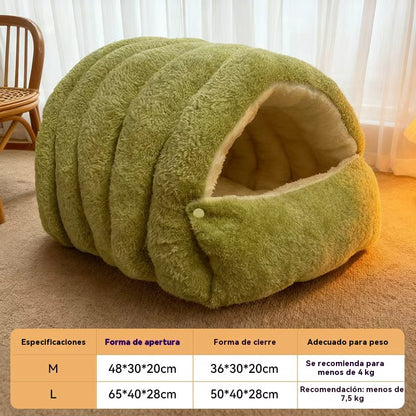 Cama de felpa para mascotas cálida y cómoda