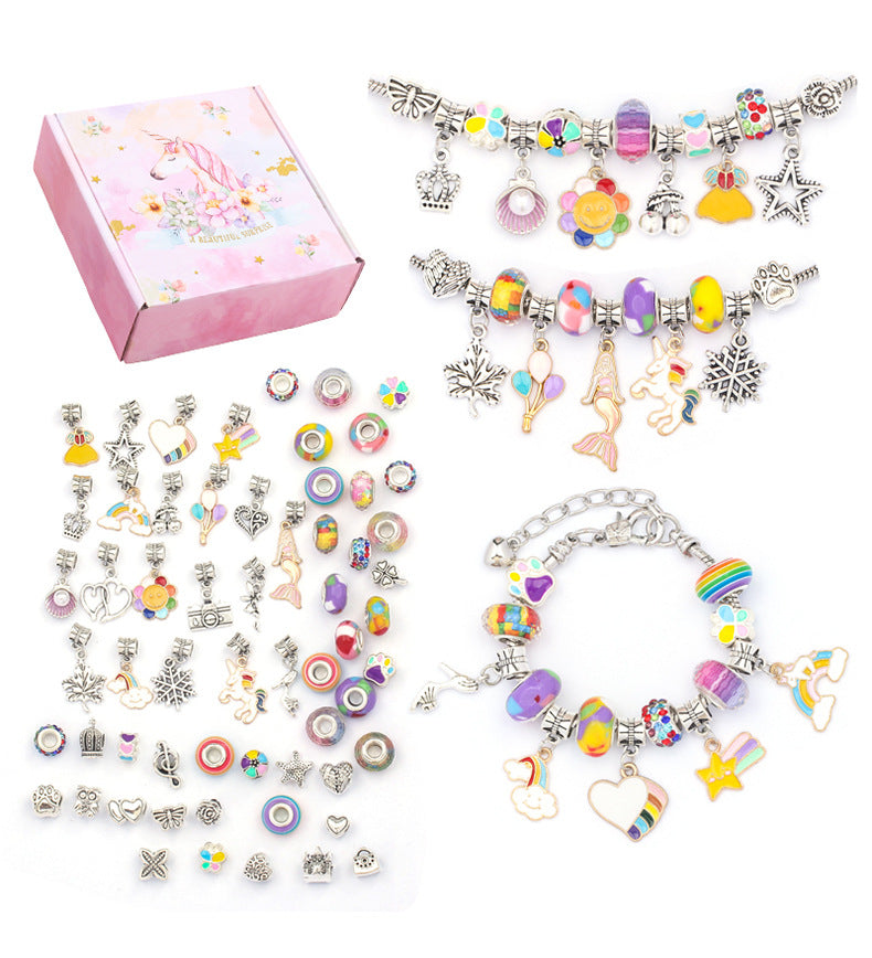 ✨🌈 Set de pulseras DIY de dibujos animados para niños, joyería creativa hecha a mano