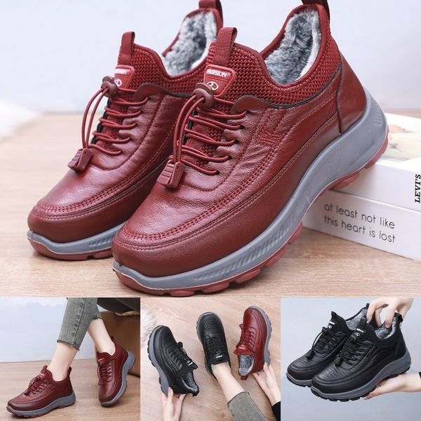🔥【35-41】2025 otoño e invierno nuevos zapatos deportivos y casuales botas de algodón antideslizantes con suela suave