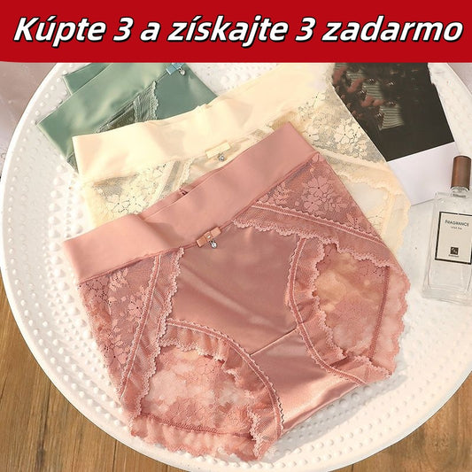🔥🔥【Kúpte 3 a získate 3 zadarmo】【40-100 kg】🩲Sexy tenké saténové bezšvové nohavičky so stredným vysokým pásom