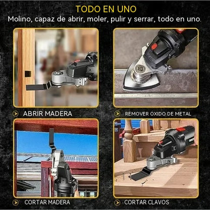 🔥 Oferta 2026 🎁🎁 Conjunto convertidor de amoladora angular, adaptador de cabezal universal, convertidor de amoladora angular de acero al carbono a herramienta múltiple🔥🔥