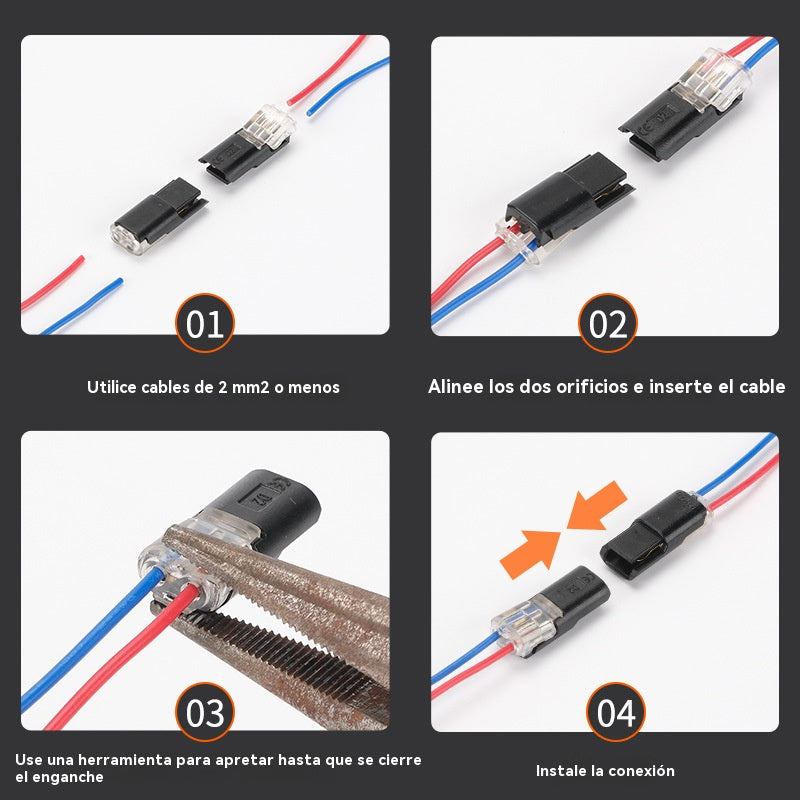 【¡Compra 50 y llévate 50 gratis!】🏆 Bloques de terminales LED sin soldadura ni pelado