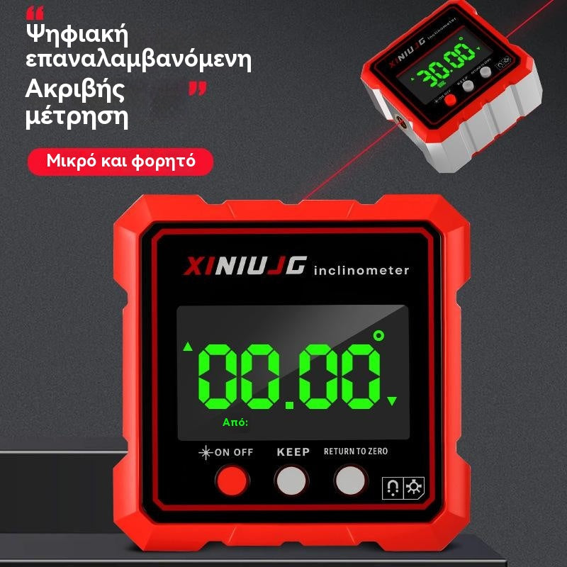 ⚡🔋 Dobíjecí elektronická vodováha s magnetem – měření během několika sekund.