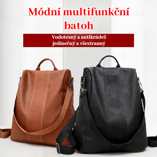 🔥【Časově omezená nabídka】🔥Nové 2025 modní a versatilní velkokapacitní měkký kožený batoh proti krádeži