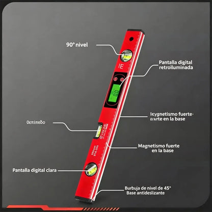 🔧📐 Nivel magnético multifuncional de precisión con pantalla LCD digital