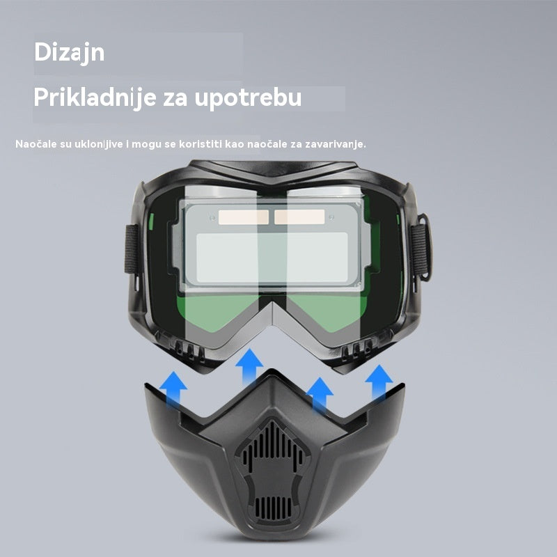 🔥😎Potpuno automatska maska za zavarivanje s prekidačem svjetla i zaštitnom maskom za zavarivače koja se montira na glavu