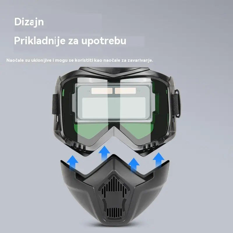 🔥😎Potpuno automatska maska za zavarivanje s prekidačem svjetla i zaštitnom maskom za zavarivače koja se montira na glavu