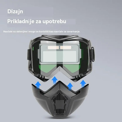 🔥😎Potpuno automatska maska za zavarivanje s prekidačem svjetla i zaštitnom maskom za zavarivače koja se montira na glavu