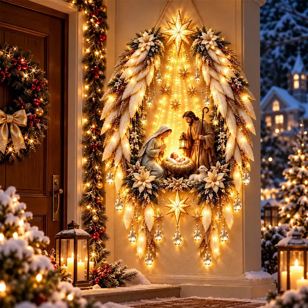 ✨🕯️ Belén Luminoso de Pared | Escena de Nacimiento con Luces LED | Decoración Navideña para el Hogar 🏠