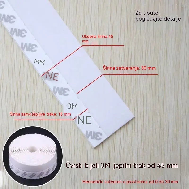 🚪【5M】 PVC brtvena traka za donja vrata – otporna na prašinu i propuh