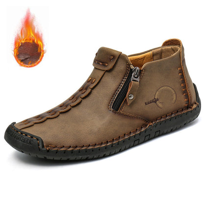 🥾【38-48】Nuevas botas tipo Martin para hombre de alta calidad, hechas a mano en cuero auténtico, con forro interior de plumón de ganso.