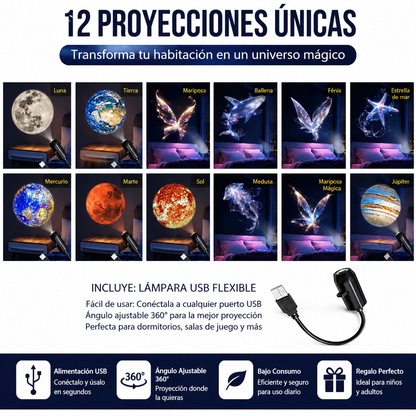 🤩Lámpara nocturna estrellada brillante, lámpara de luna, LED creativa para el dormitorio