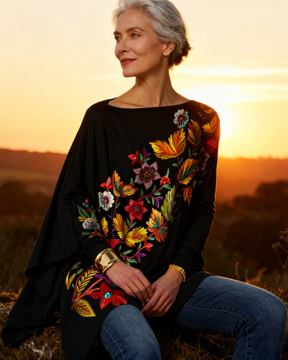 🌷🌸【S-5XL】2025 nuevo otoño e invierno mujeres top estampado retro tops sueltos.🌞