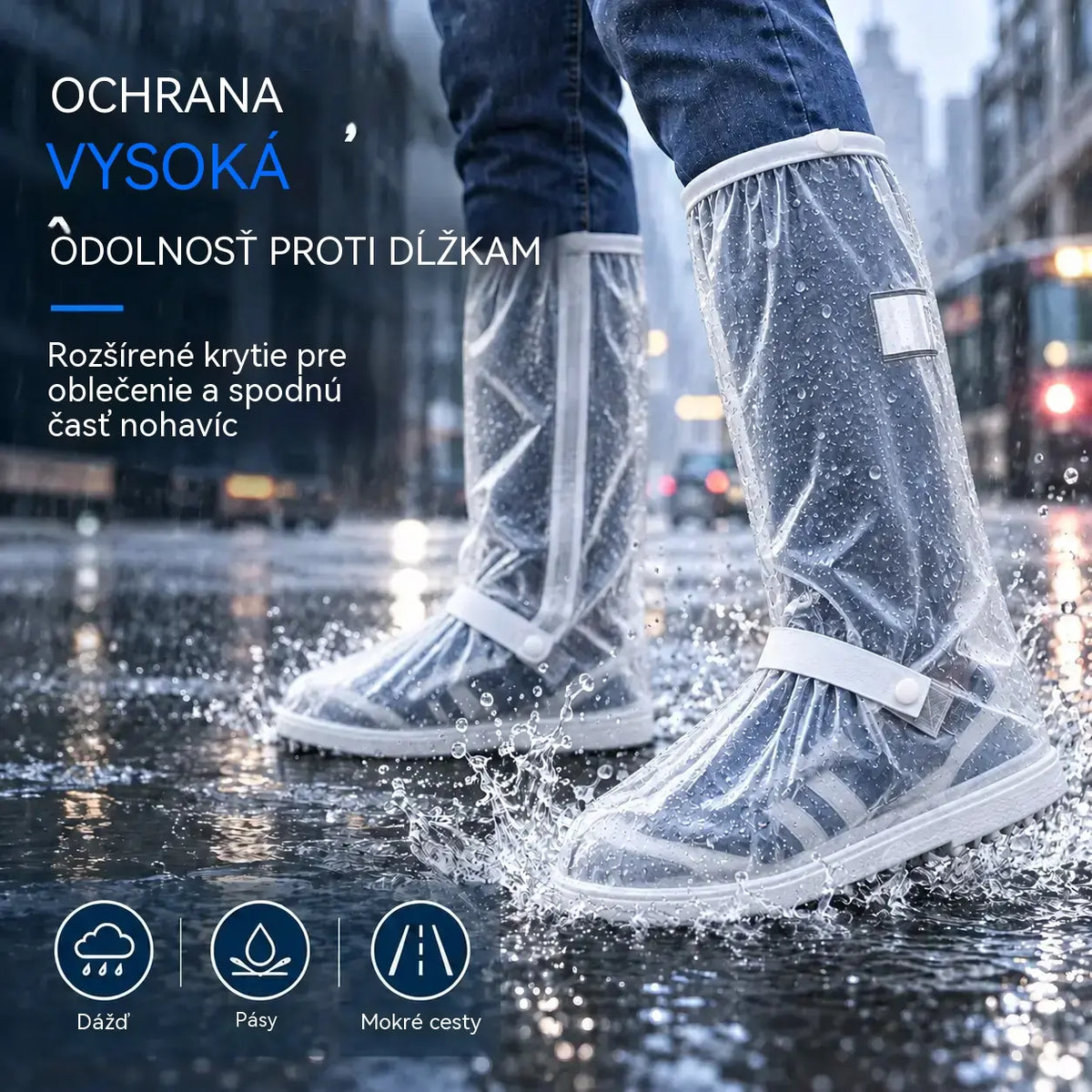 【1 pár】 Zabráňte namočeniu tenisiek! Odolné nepremokavé návleky na topánky: protišmykové a skladacie - ľahko sa nosí v taške 🌧️