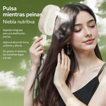 📢📢 ¡Oferta especial! ⏰ Peine eléctrico de masaje con pulverizador de aire y aceites esenciales, ideal para nutrir y rociar el cabello ✨🔥