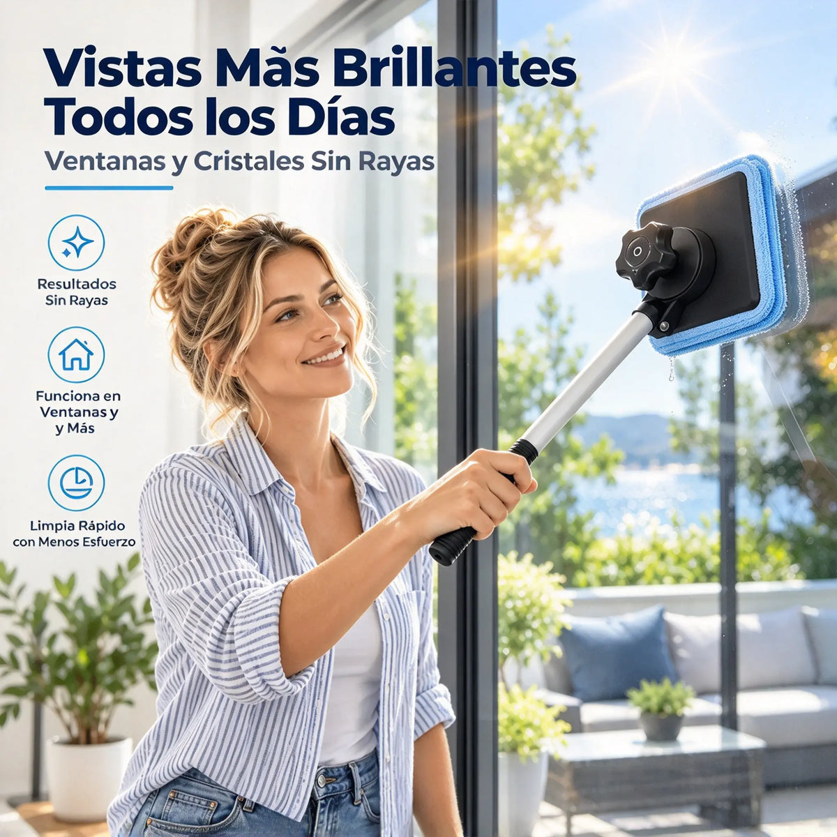 🧲 Limpiador Magnético de Parabrisas de Doble Cara con Mango Extensible, Limpieza Simultánea Interior y Exterior, Sin Marcas Ni Rayas 🚗✨