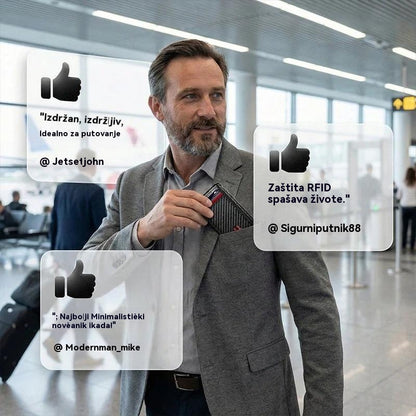 Obavezni muški novčanik 👛 Minimalistički muški novčanik s RFID zaštitom 👨