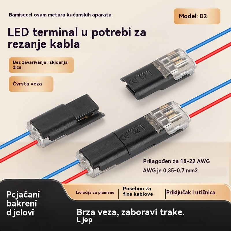 🔥 Top hit 【Kupite 20 komada i dobijte 20 besplatno!】🏆 LED konektori bez lemljenja i bez trake