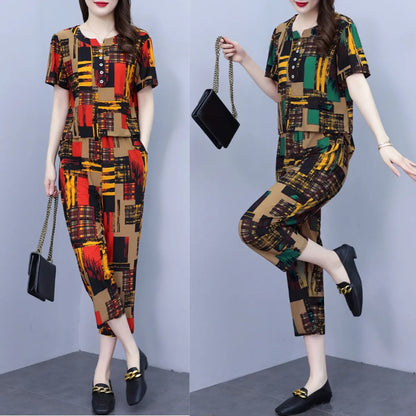 🎀🎀【Tops + Pantalones】💐 Traje casual de dos piezas para mujer 2026, fresco y cómodo