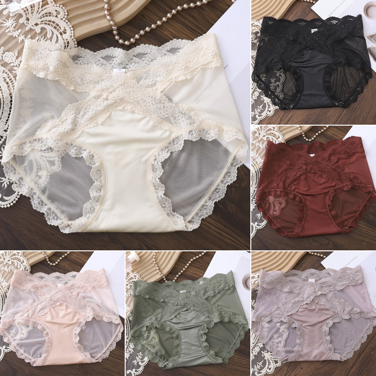 🔥【¡Nueva promoción del producto: 50 % de descuento!】🍑 Braguitas de encaje de cintura alta que realzan las caderas: ¡consigue al instante unos glúteos con efecto melocotón! ✨