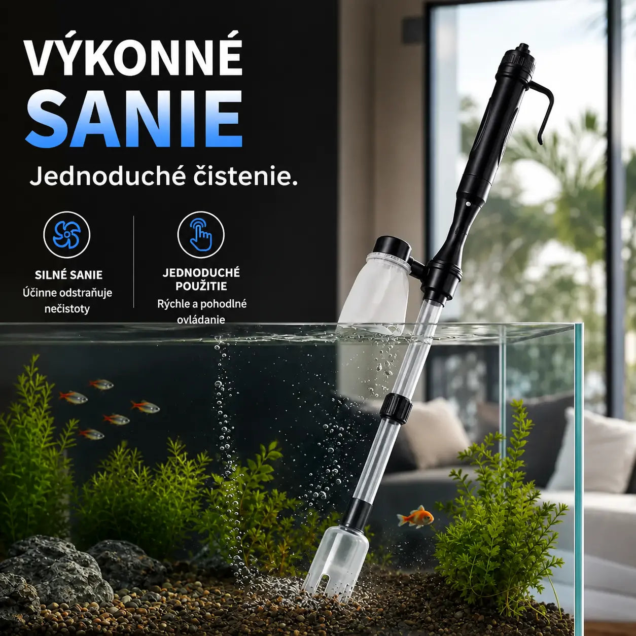 🐠Elektrický čistič akváriového substrátu s nastaviteľnou dĺžkou hadice pre ľahké čistenie - vhodný pre všetky akvária🧹🐟