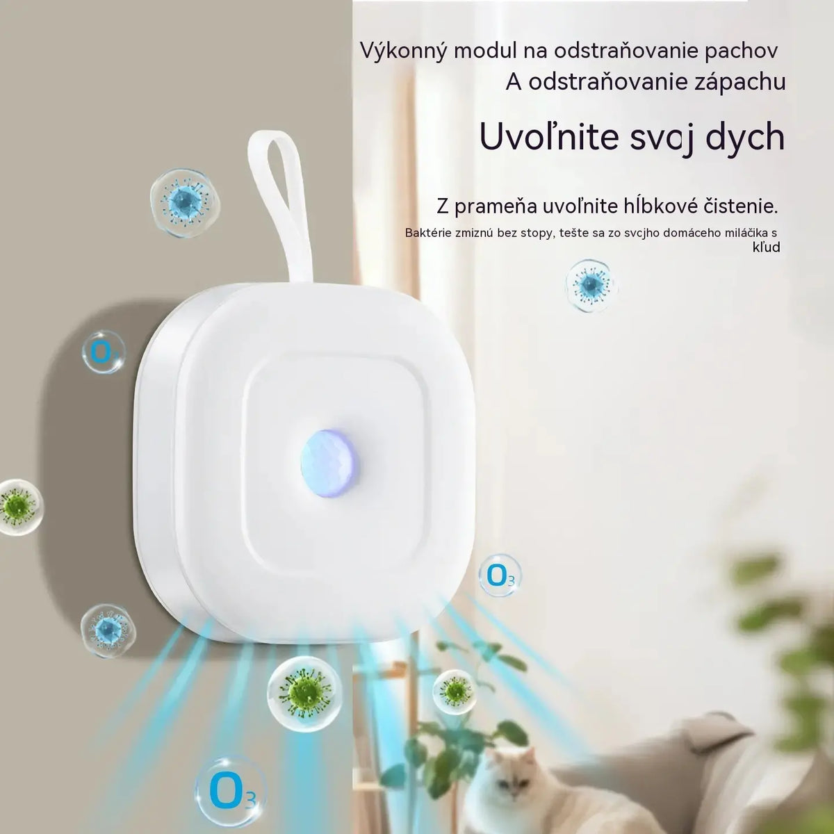 🌬️🐾Inteligentný odstraňovač pachov po domácich miláčikoch so závesným popruhom