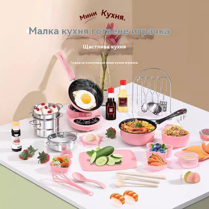 🎁【Най-добрият подарък за деца】👨‍🍳 Мини кухненска играчка за деца, може да се готви и яде