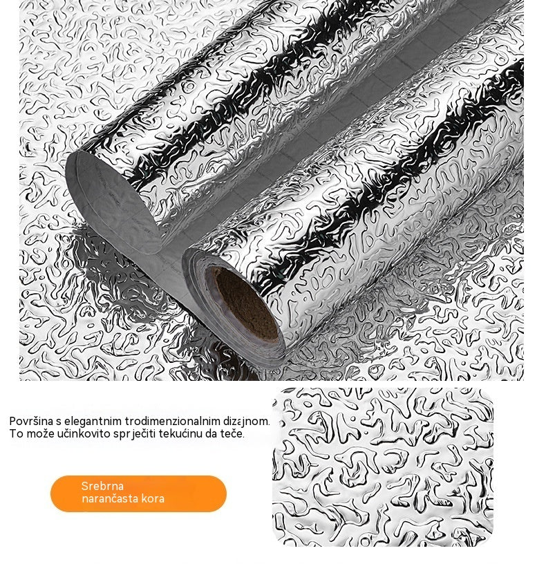 【40 cm * 5 m】🛡️ Uklonjiva ljepljiva aluminijska folija – otporna na masnoću, toplinu i jednostavna za čišćenje