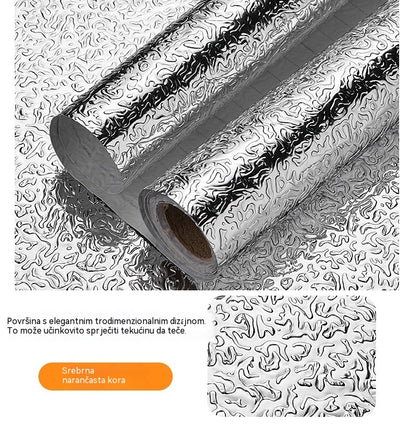【40 cm * 5 m】🛡️ Uklonjiva ljepljiva aluminijska folija – otporna na masnoću, toplinu i jednostavna za čišćenje