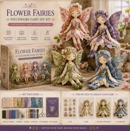 🌸50% de descuento - Serie de costura de cuentos de hadas - Set de muñecas de hadas de patchwork para hacer tú mismo✨👼