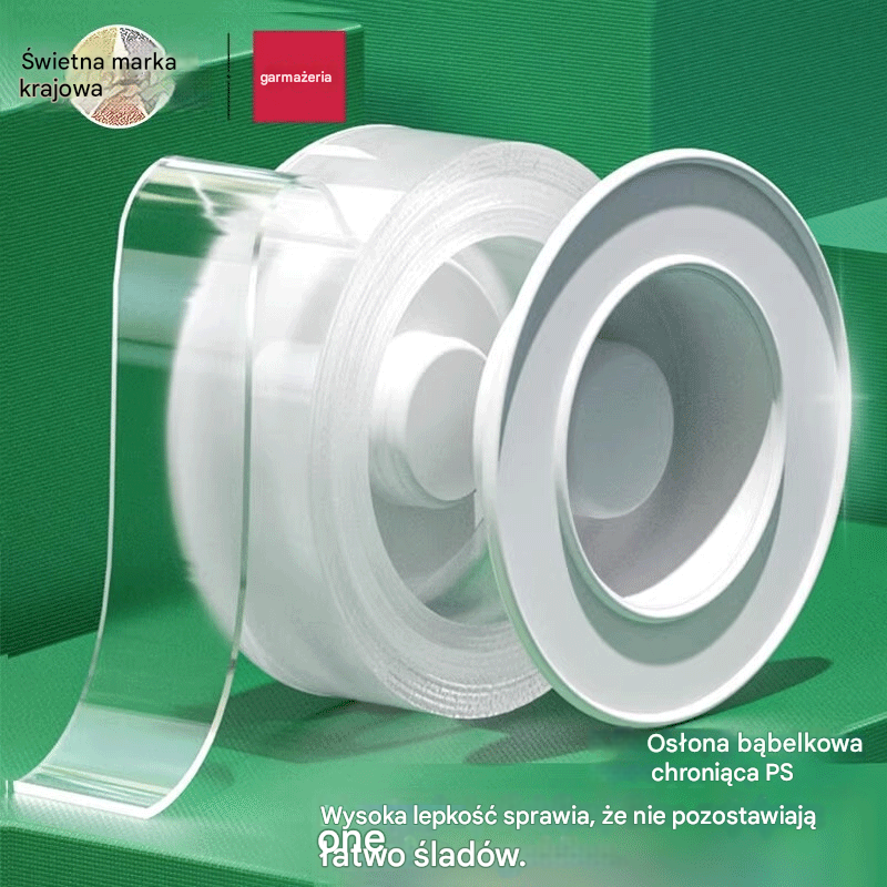 💧 【2 rolki】Nanoklejka dwustronna, wysoka przyczepność, przezroczysta taśma akrylowa, wodoodporna, odporna na kurz