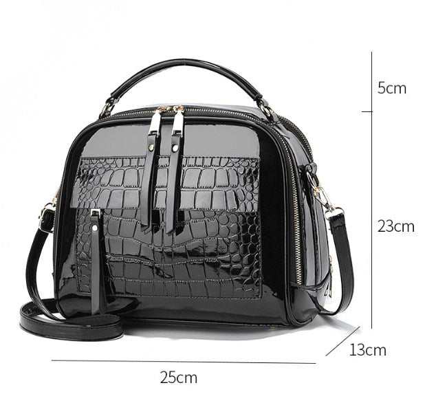 【50%OFF】Priamy predaj z továrne, lesklá crossbody kabelka z lakovanej kože