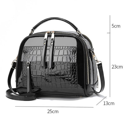 【50%OFF】Priamy predaj z továrne, lesklá crossbody kabelka z lakovanej kože