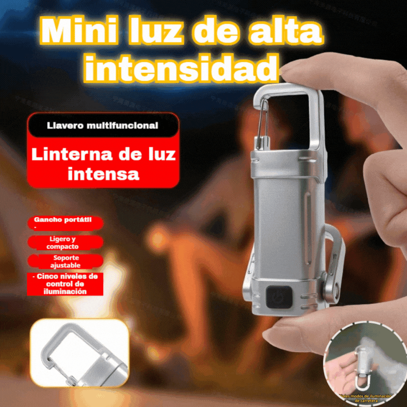 【Compra 1 y llévate 1 gratis】🔥Gran oferta🔥Linterna mini para llave súper brillante e impermeable con salida de 1200 lm