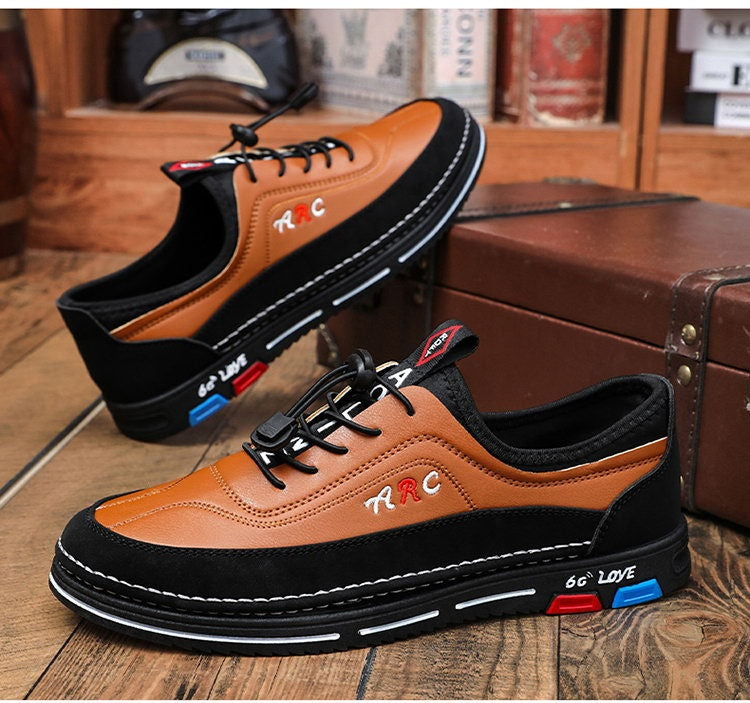 💯🔥【39-48】Los zapatos de negocios casuales para hombre están hechos de cuero impermeable y resistente a las manchas con una suela suave para un uso cómodo.