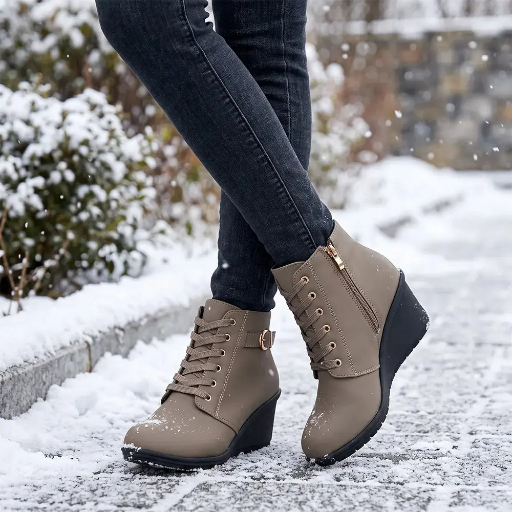【35-42】👢 Botines de invierno para mujer con cuña – una opción elegante y estable para los días fríos