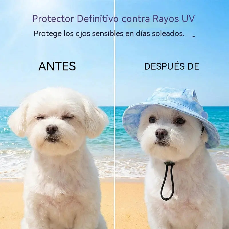 【Compra uno y llévate otro gratis】🐾 Sombrero de pescador ajustable para mascotas (con orificios para las orejas): Lindo y protector solar.