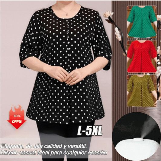 ✨【50% de Descuento】💞【L-5XL】Nueva camisa de otoño 2026 con estampado de lunares