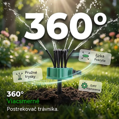 ✨ 360° viachlavicový automatický záhradný zavlažovač