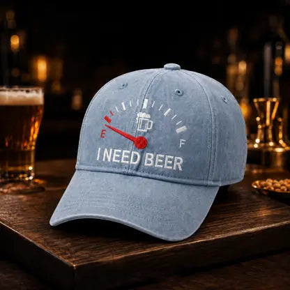 🔥 ÚLTIMO DÍA CON 50% DE DESCUENTO - 🍺 Gorra bordada "I NEED BEER" - Gorra conmemorativa unisex 🧢