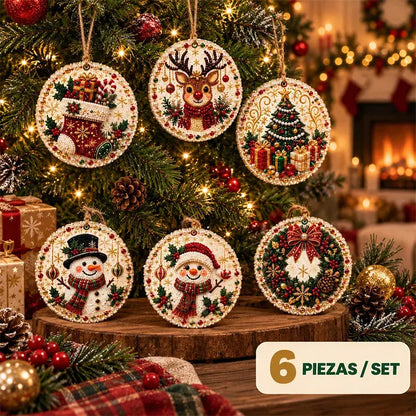🎄✨ Kit 6 Adornos Navideños de Madera DIY – Para Pintar y Personalizar | Manualidades Navideñas en Familia 🖌️