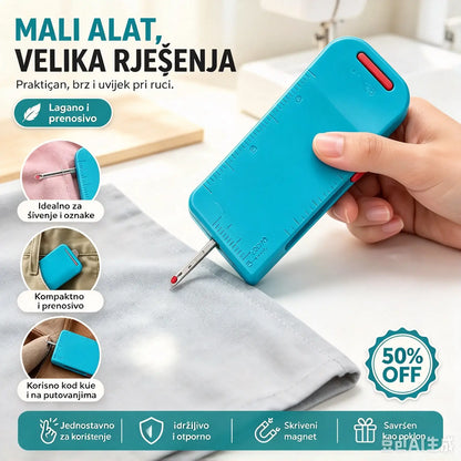 🧵 Vremenski ograničen popust: pakiranje od 2 komada ✨ Vodilica za šivanje i rasparač – 3 u 1, precizno i prijenosno ✂️