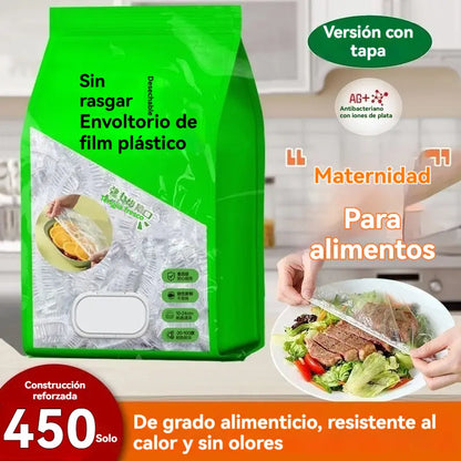 🥗✨ 450 tapas desechables para alimentos | Tapas flexibles para platos, cuencos y recipientes
